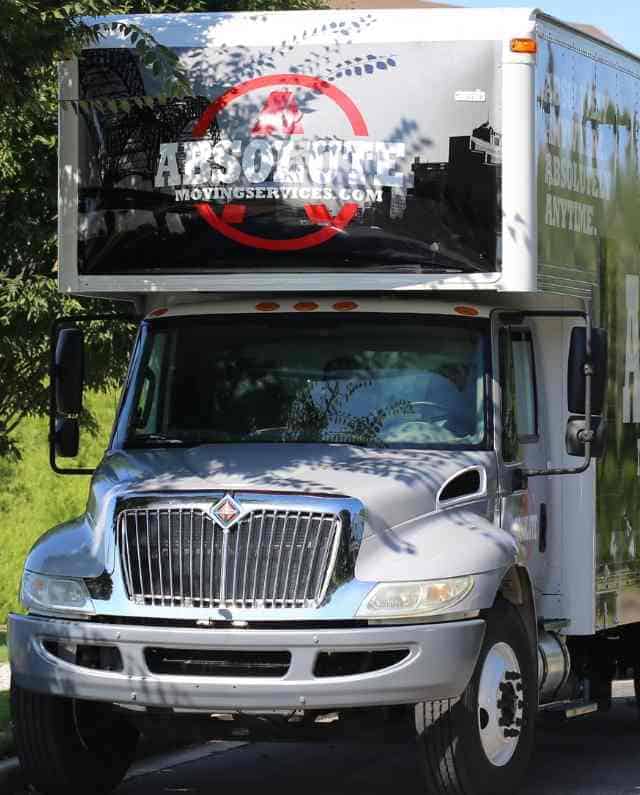 The front of an Absolute Moving Services truck